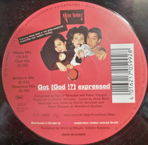 Marvin Gardens  &  Anna Boni - Got (God !?) Expressed | CMV Records (CMV 02-5992)