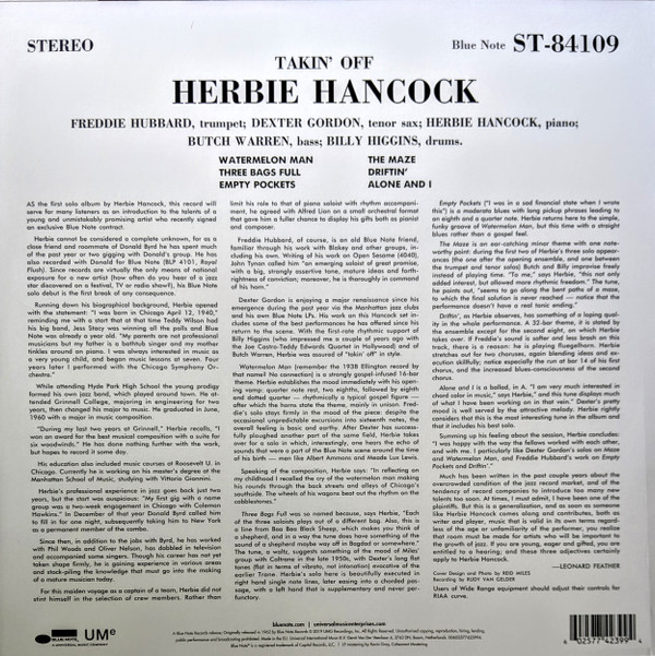 Herbie Hancock - Takin' Off | Blue Note (7742399) - 2
