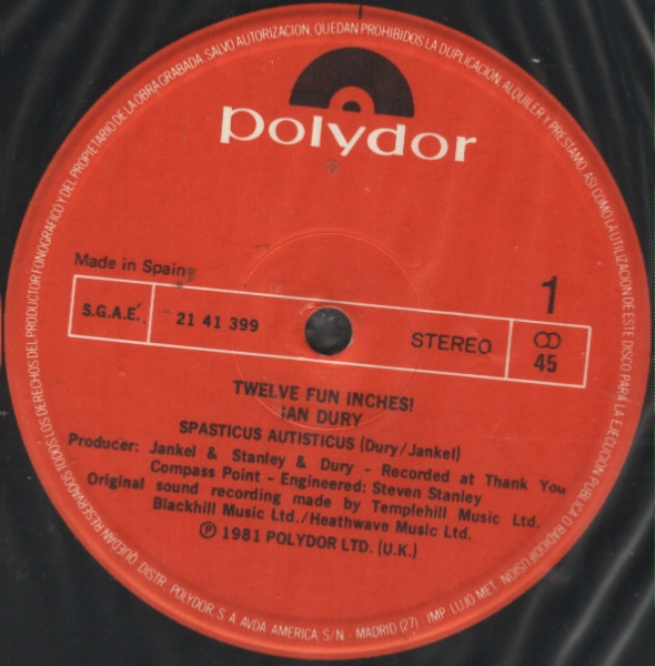 Ian Dury - Spasticus Autisticus | Polydor (21 41 399)