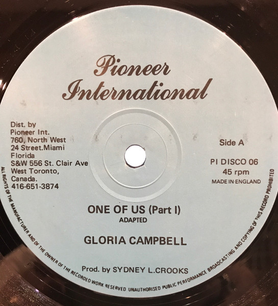 Gloria Campbell - One Of Us | Pioneer International (PI Disco 06) - main