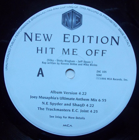 New Edition - Hit Me Off | MCA Records (ZAC 105)