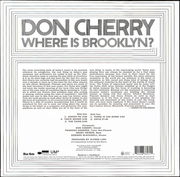 Don Cherry - Where Is Brooklyn? | Blue Note (3876171) - 2