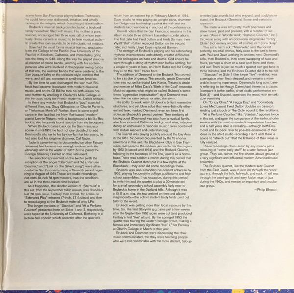 The Dave Brubeck Quartet Featuring Paul Desmond - Stardust | Fantasy (F-24728) - 3 The Dave Brubeck Quartet Featuring Paul Desmond - Stardust | Fantasy (F-24728) - 3
