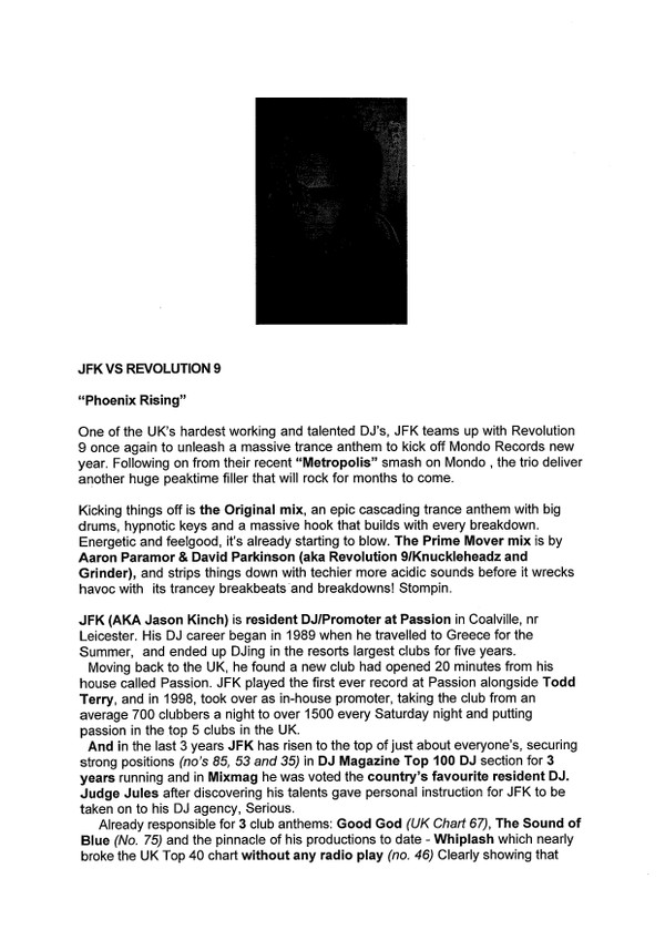 JFK Vs Revolution 9 - Phoenix Rising | Mondo Records (MND006) - 3