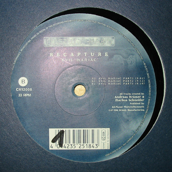 Recapture - Evil Maniac | Construct Rhythm (CR12008)