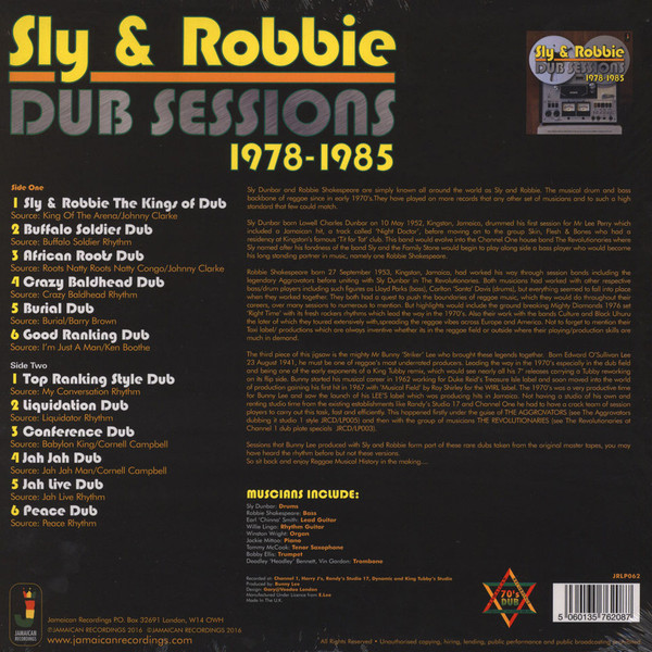 Sly & Robbie - Dub Sessions 1978-1985 | Jamaican Recordings (JRLP062) - 2 Sly & Robbie - Dub Sessions 1978-1985 | Jamaican Recordings (JRLP062) - 2