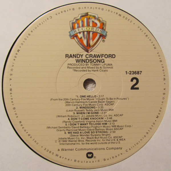 Randy Crawford - Windsong | Warner Bros. Records (1-23687) - 4