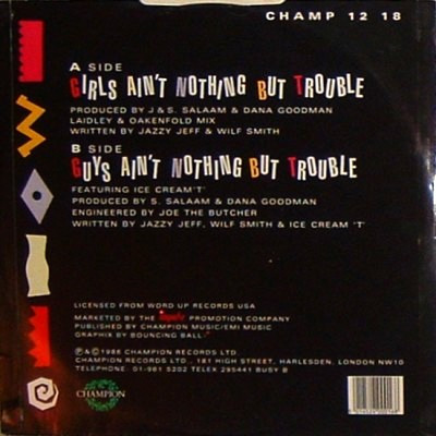 DJ Jazzy Jeff & The Fresh Prince - Girls Ain't Nothing But Trouble | Champion (CHAMP 12-18) - 2