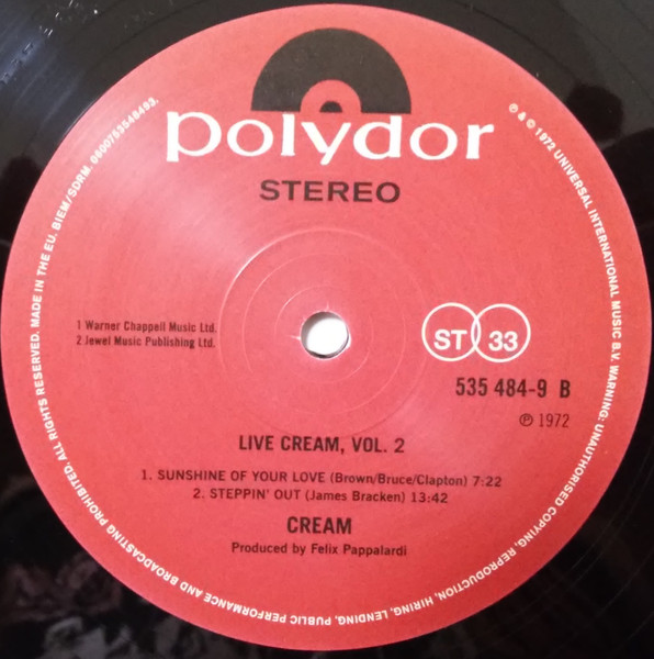Cream - Live Cream Volume II | Polydor (535484-9) - 4 Cream - Live Cream Volume II | Polydor (535484-9) - 4