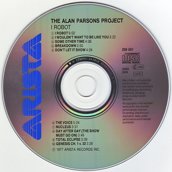 The Alan Parsons Project - I Robot | Arista (259 651) - 3 The Alan Parsons Project - I Robot | Arista (259 651) - 3