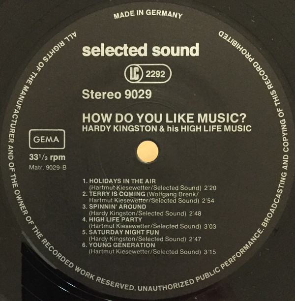 BBB Berlipp's Brass Band / Hardy Kingston & His High Life Music - How Do You Like Music? | Selected Sound (9029)