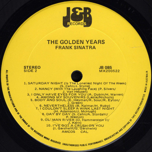 Frank Sinatra - The Golden Years | J & B Records (JB 085) - 4 Frank Sinatra - The Golden Years | J & B Records (JB 085) - 4