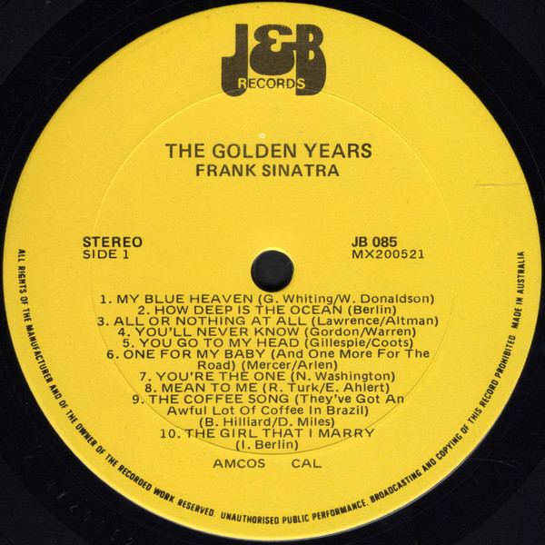 Frank Sinatra - The Golden Years | J & B Records (JB 085) - 3 Frank Sinatra - The Golden Years | J & B Records (JB 085) - 3