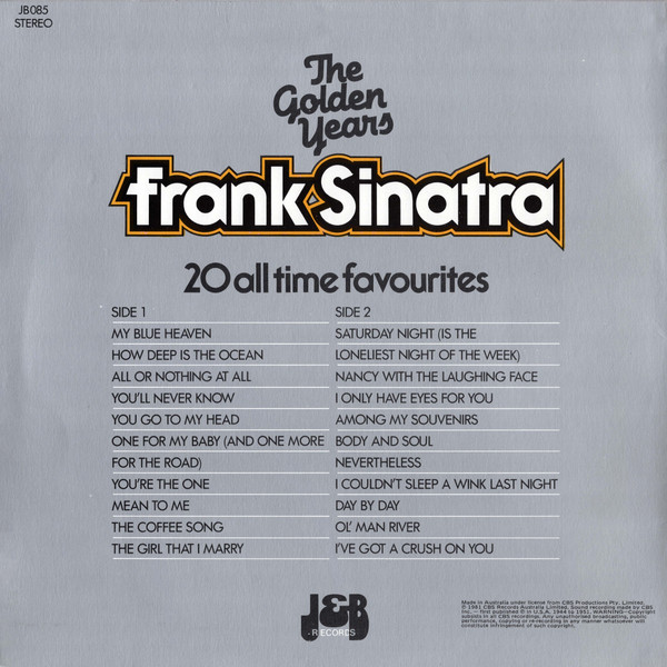 Frank Sinatra - The Golden Years | J & B Records (JB 085) - 2 Frank Sinatra - The Golden Years | J & B Records (JB 085) - 2