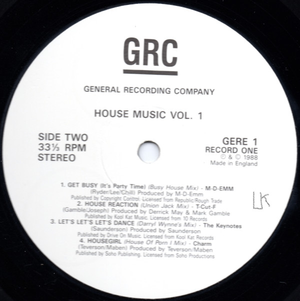 Various - House Music Vol. 1 | GRC (General Recording Company) (GERE1) - 3