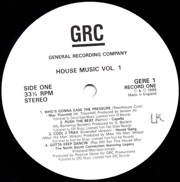 Various - House Music Vol. 1 | GRC (General Recording Company) (GERE1) - 2
