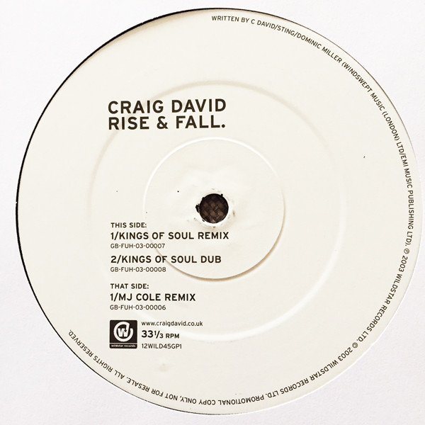 Craig David - Rise & Fall | Wildstar Records (12WILD45GP1)