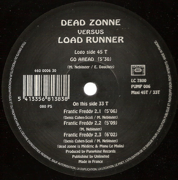 Dead Zonne vs. Load Runner - Frantic Freddy | Pumpking Records (PUMP 006) - main Dead Zonne vs. Load Runner - Frantic Freddy | Pumpking Records (PUMP 006) - main