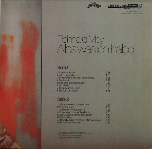 Reinhard Mey - Alles Was Ich Habe - Die 16 Großen Chansons | HÖR ZU (28 563-5 U SHZ) - 3