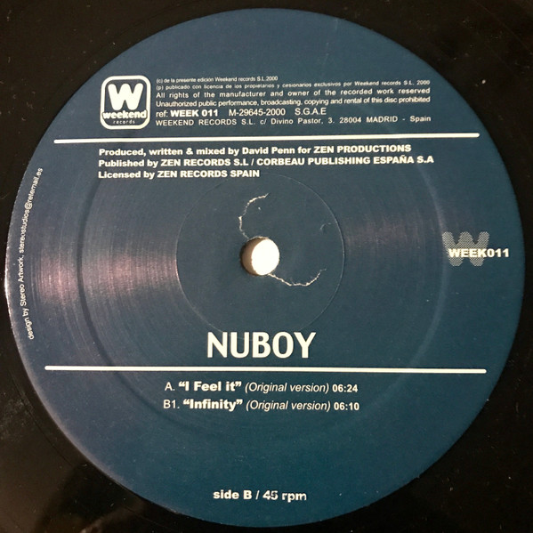 Nuboy - I Feel It / Infinity | Weekend Records (WEEK 011) - 3