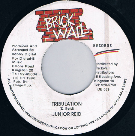 Junior Reid - Tribulation | Brickwall Records (DB 059) - main