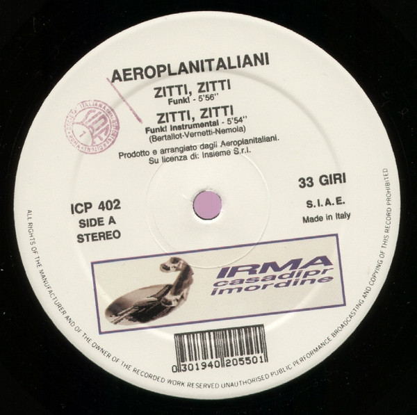 Aeroplanitaliani - Zitti Zitti | Irma CasaDiPrimordine (ICP 402) - 2