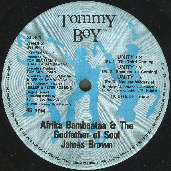 Afrika Bambaataa & James Brown - Unity | Tommy Boy (AFRX 2) - 3 Afrika Bambaataa & James Brown - Unity | Tommy Boy (AFRX 2) - 3