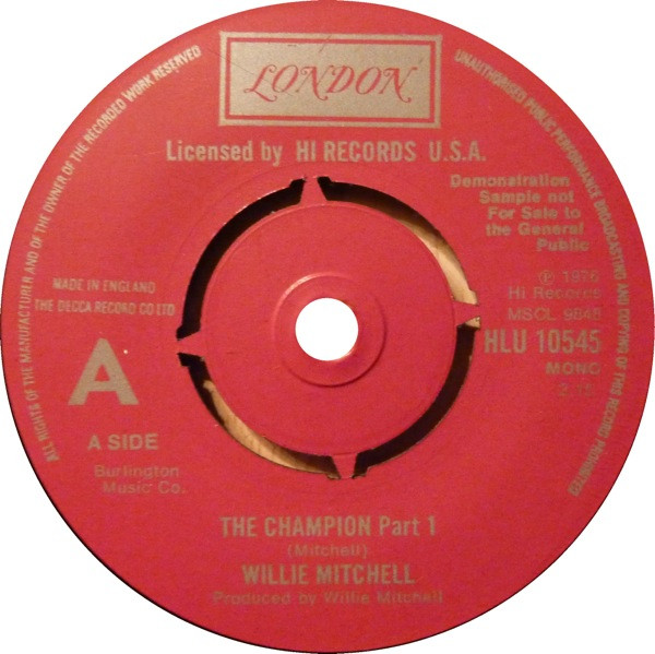 Willie Mitchell - The Champion | London Records (HLU 10545)