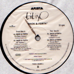 Titiyo - Back & Forth | Arista (74321 18185 1) - 3