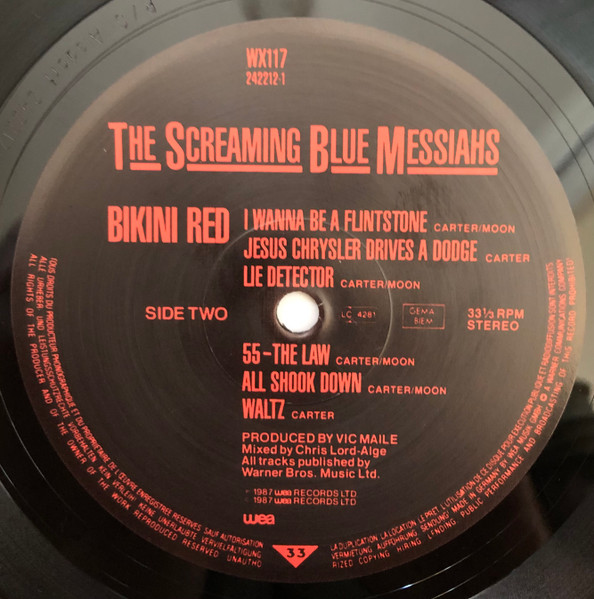 The Screaming Blue Messiahs - Bikini Red | WEA (WX117) - 4