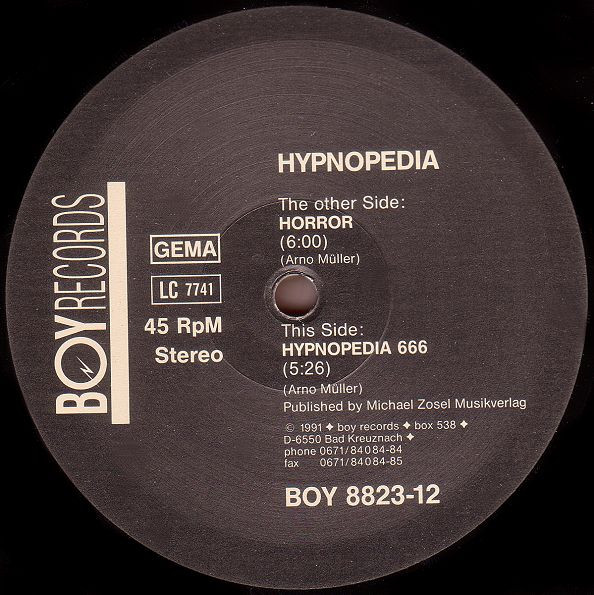 Hypnopedia - Horror | BOY Records (BOY 8823-12) - 2