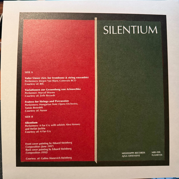 Arvo Pärt - Silentium | Mississippi Records (MRI-208) - 2 Arvo Pärt - Silentium | Mississippi Records (MRI-208) - 2