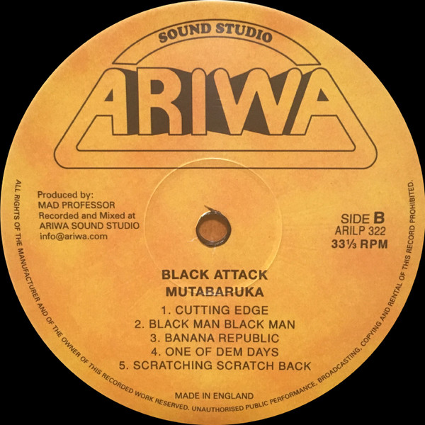 Mutabaruka - Black Attack | Ariwa (ARILP 322) - 4