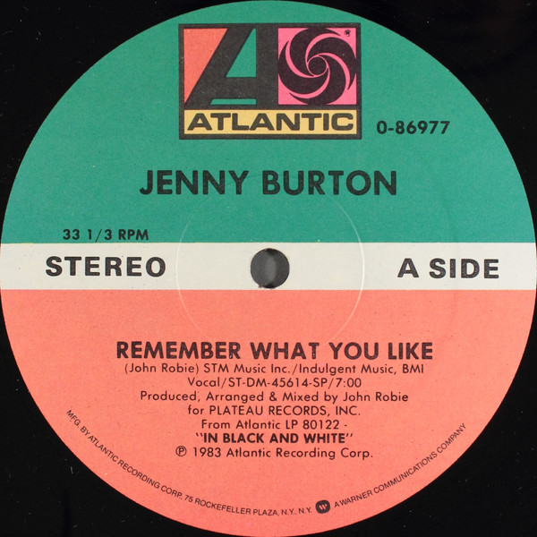 Jenny Burton - Remember What You Like | Atlantic (0-86977)