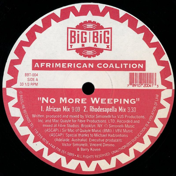 Afrimerican Coalition - No More Weeping | Big Big Trax (BBT-004)