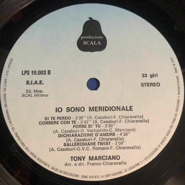 Tony Marciano - Io Sono Meridionale | Produzione Scala (LPS 10.003) - 3