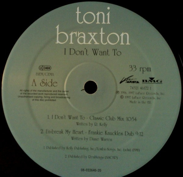 Toni Braxton - I Don't Want To | LaFace Records (74321 46172 1) - 2