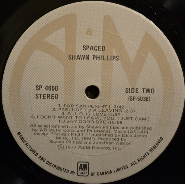 Shawn Phillips - Spaced | A&M Records (SP 4650) - 4
