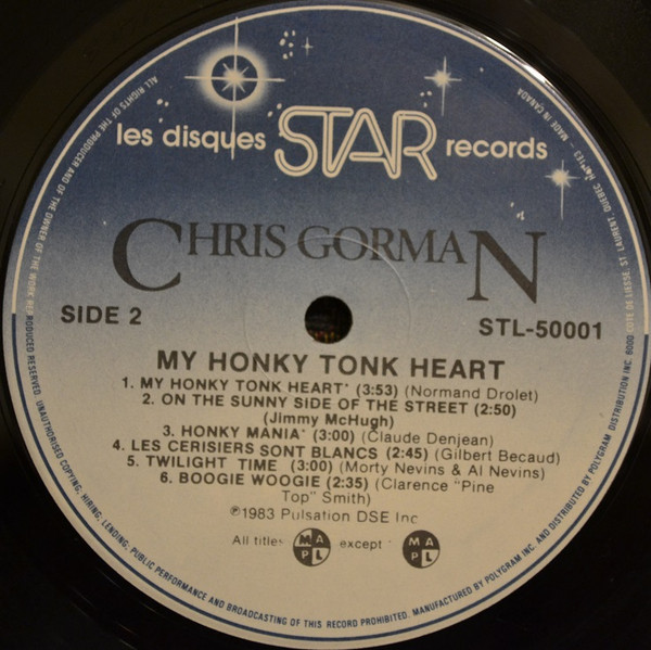 Chris Gorman - My Honky Tonk Heart | Les Disques Star Records (STL-50001) - 4 Chris Gorman - My Honky Tonk Heart | Les Disques Star Records (STL-50001) - 4