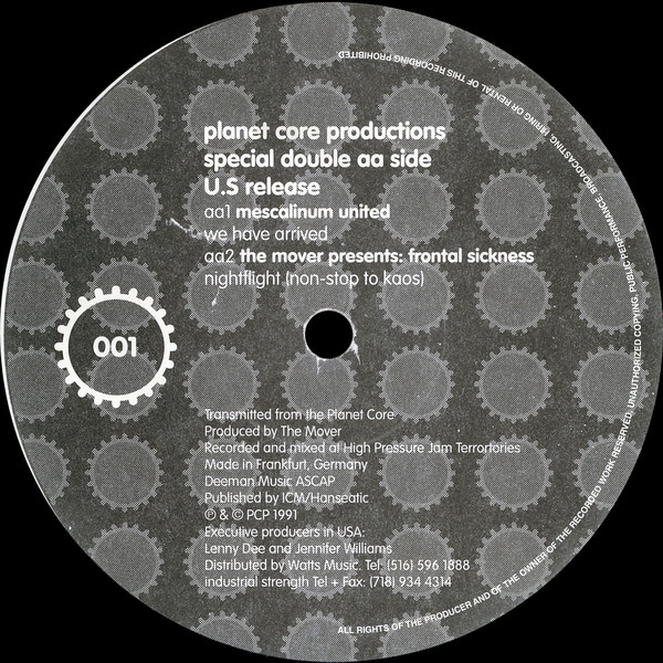 Mescalinum United / The Mover - Planet Core Productions Special Double AA Side | Industrial Strength Records (IS001)