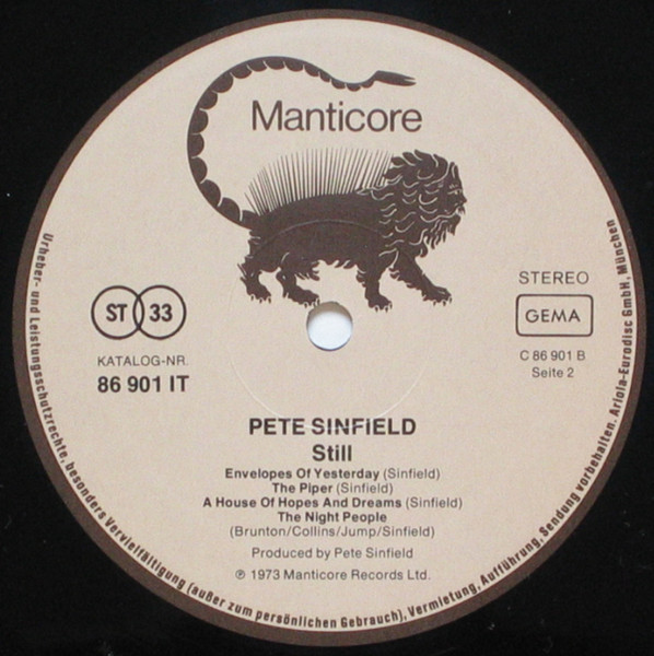 Peter Sinfield - Still | Manticore (86 901 IT) - 4