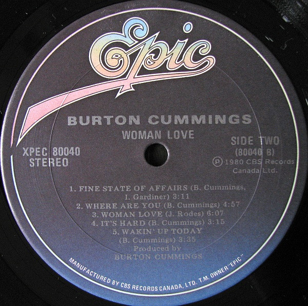 Burton Cummings - Woman Love [Vinyl] | Epic (XPEC 80040) - 4