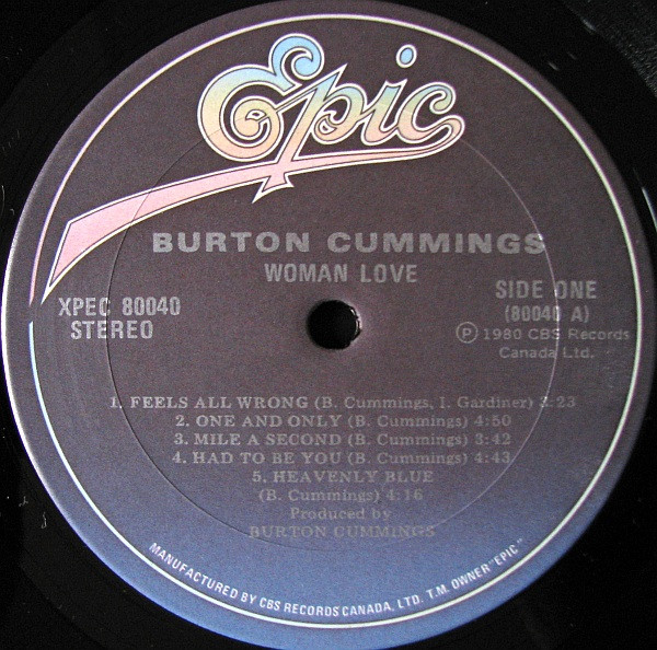 Burton Cummings - Woman Love [Vinyl] | Epic (XPEC 80040) - 3