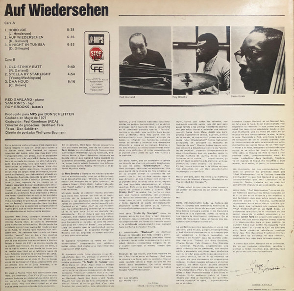 Red Garland - Auf Wiedersehen | MPS Records (JS-040) - 2 Red Garland - Auf Wiedersehen | MPS Records (JS-040) - 2