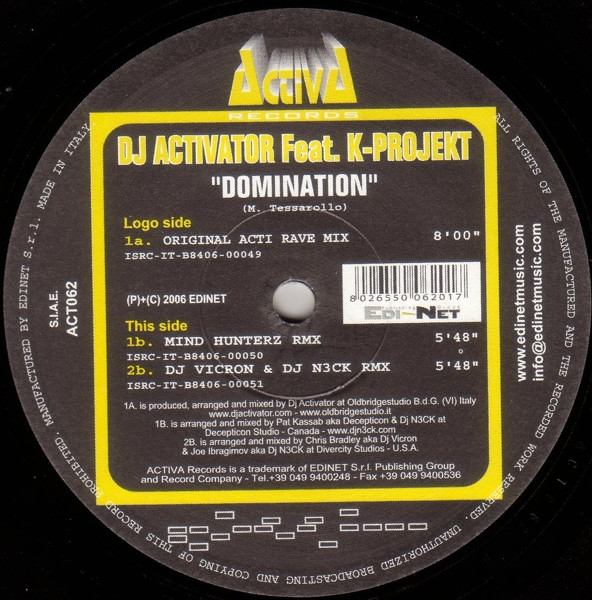 DJ Activator Feat. K-Projekt - Domination | Activa Records (ACT062) - 4