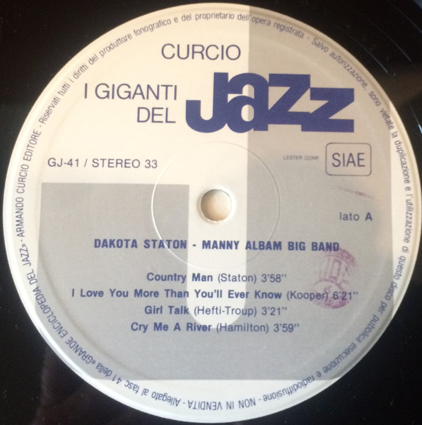 Dakota Staton / Manny Albam Big Band - I Giganti Del Jazz Vol. 41 | Curcio (GJ-41) - 4