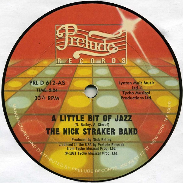 Nick Straker Band - A Little Bit Of Jazz | Prelude Records (PRL D 612)