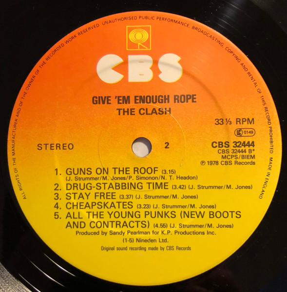 The Clash - Give 'Em Enough Rope | CBS (CBS 32444) - 4 The Clash - Give 'Em Enough Rope | CBS (CBS 32444) - 4