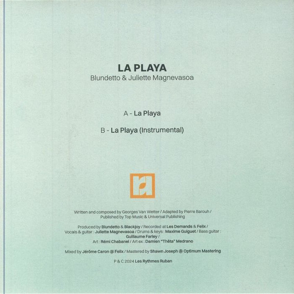 Blundetto & Juliette Magnevasoa - La Playa | Les Rythmes Ruban (LRR014) - 2