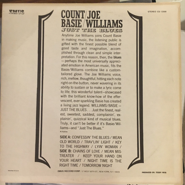 Count Basie / Joe Williams - Just The Blues | EMUS (ES 12008) - 2